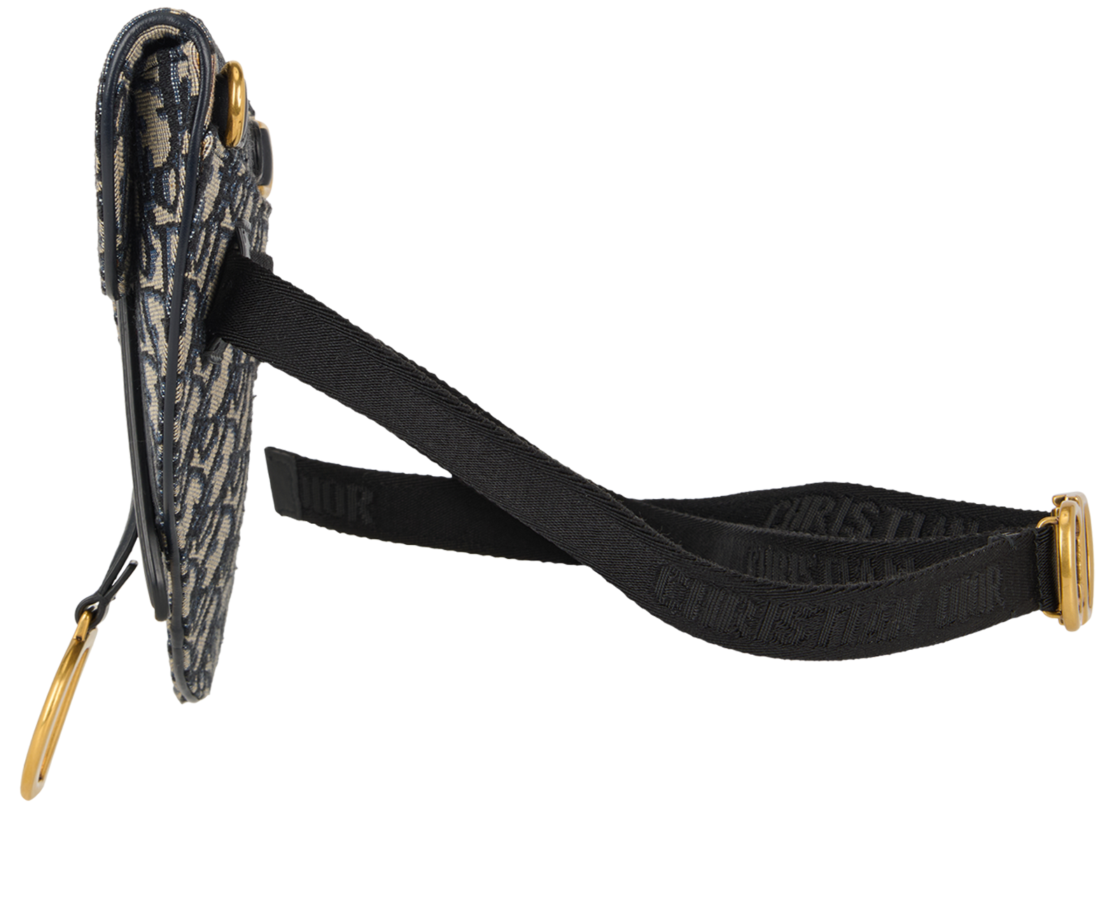 Saddle Belt Bag, &pound;650, Handbags, Blue, Canvas/Leather, Bottom view